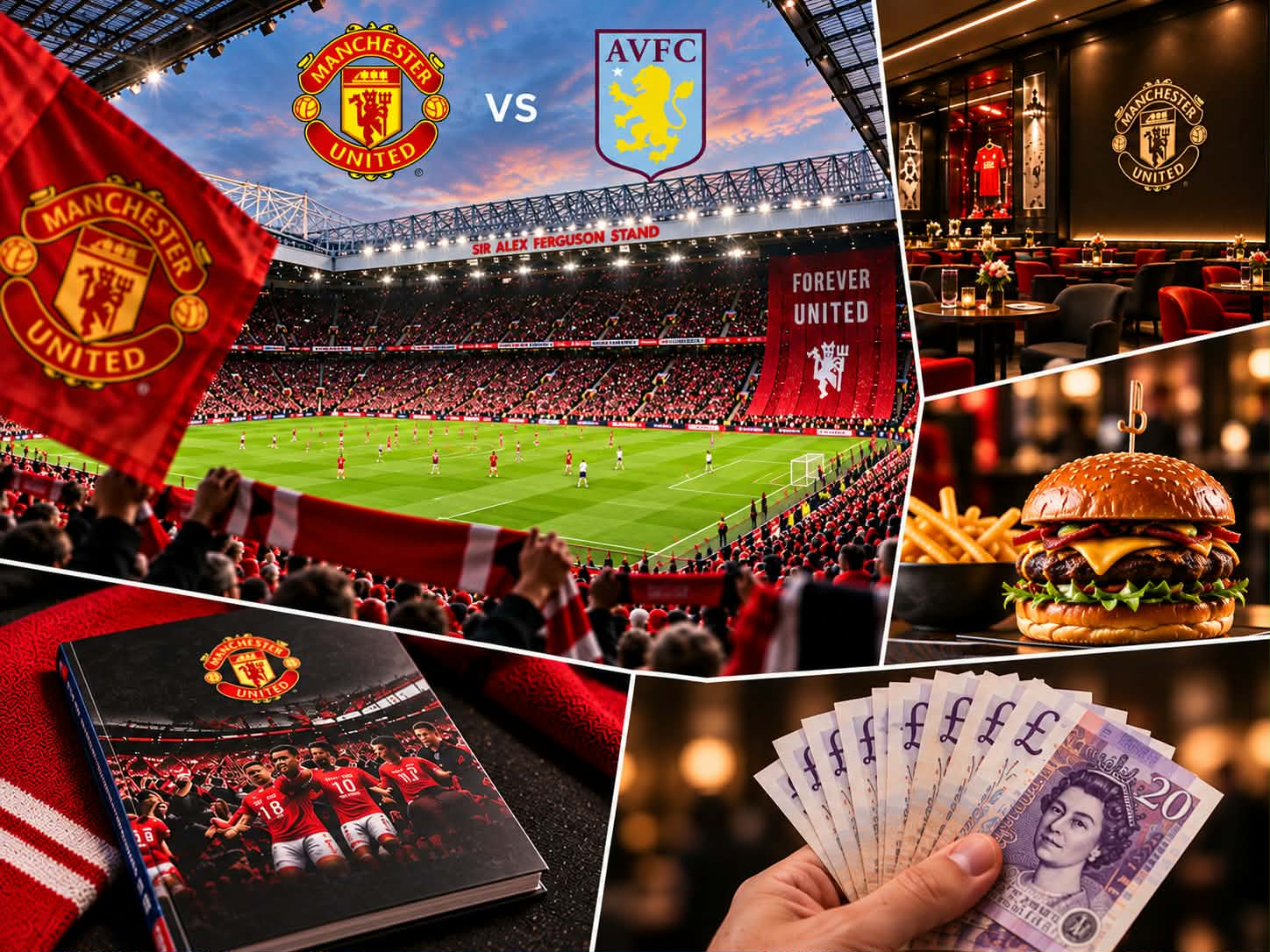 Manchester United v Aston Villa Matchday Package & £500